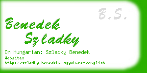 benedek szladky business card